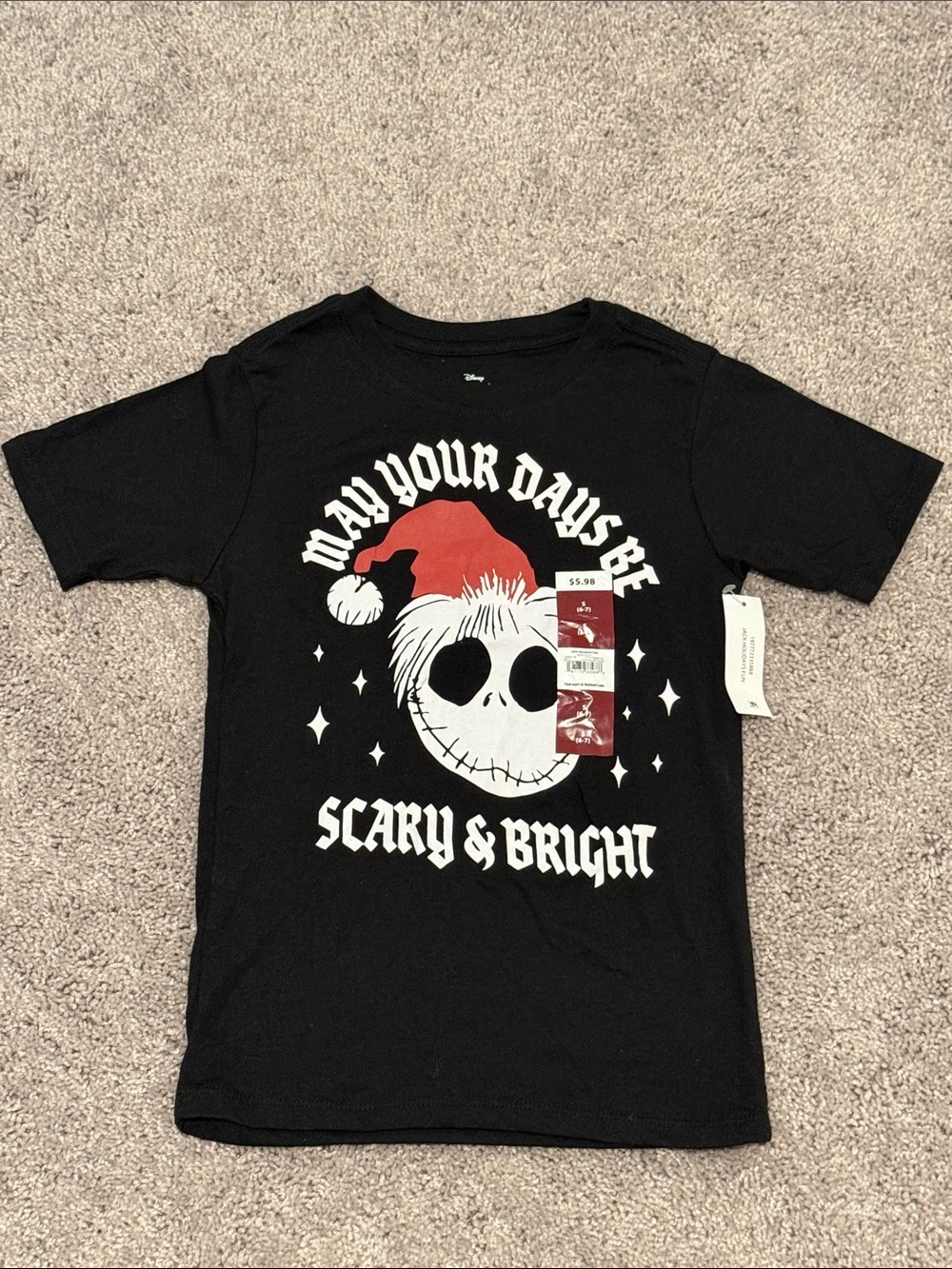 Disney Black Short Sleeve 'May Your Days Be Scary & Bright' Graphic Tee